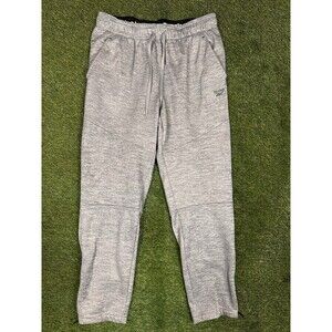 Reebok Gray Fur Lined Winter Joggers Size Large Ankle Zips Grey